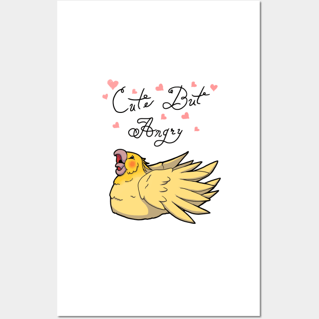 Cute But Angry (Yellow tiel) Wall Art by Adastumae